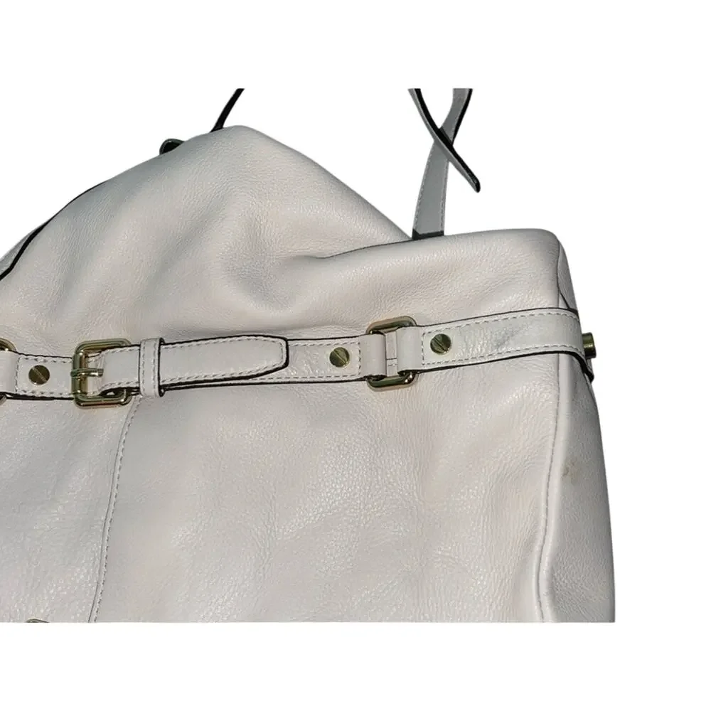 Michael Kors Bedford Legacy Medium Light Cream Convertible Satchel Pristine EUC